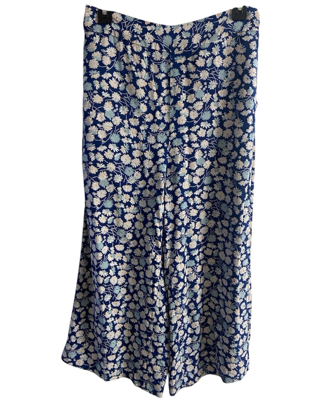 Madewell High Waisted Wide Leg Floral Pants Blue Daisy Print Cropped Medium